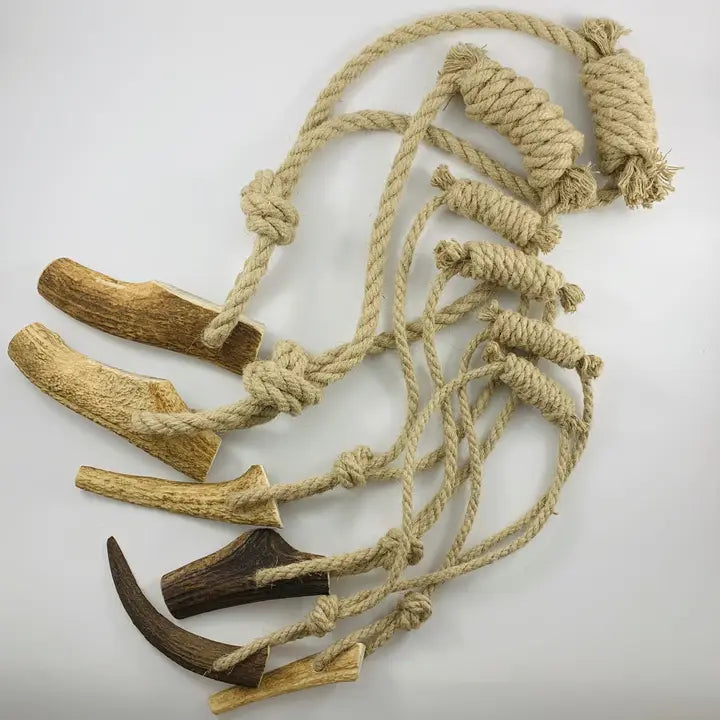 Deer Dog Toy With Hemp Rope, Natural And Fun