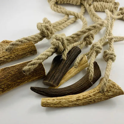 Deer Dog Toy With Hemp Rope, Natural And Fun